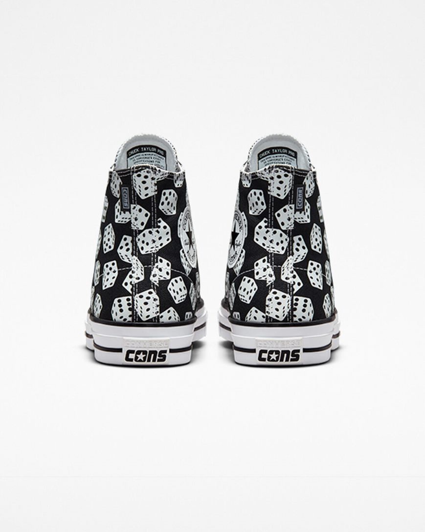 Women's Converse Chuck Taylor All Star Pro Dice Skate Shoes Black / White | AU 93C0EJ